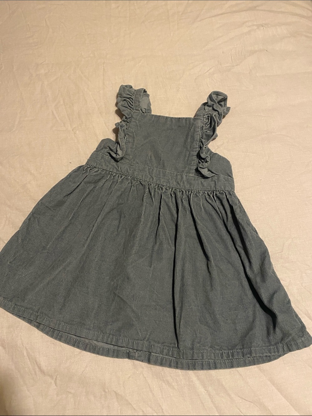 Girls Ruffle-Strap Cotton Sundress in Charcoal